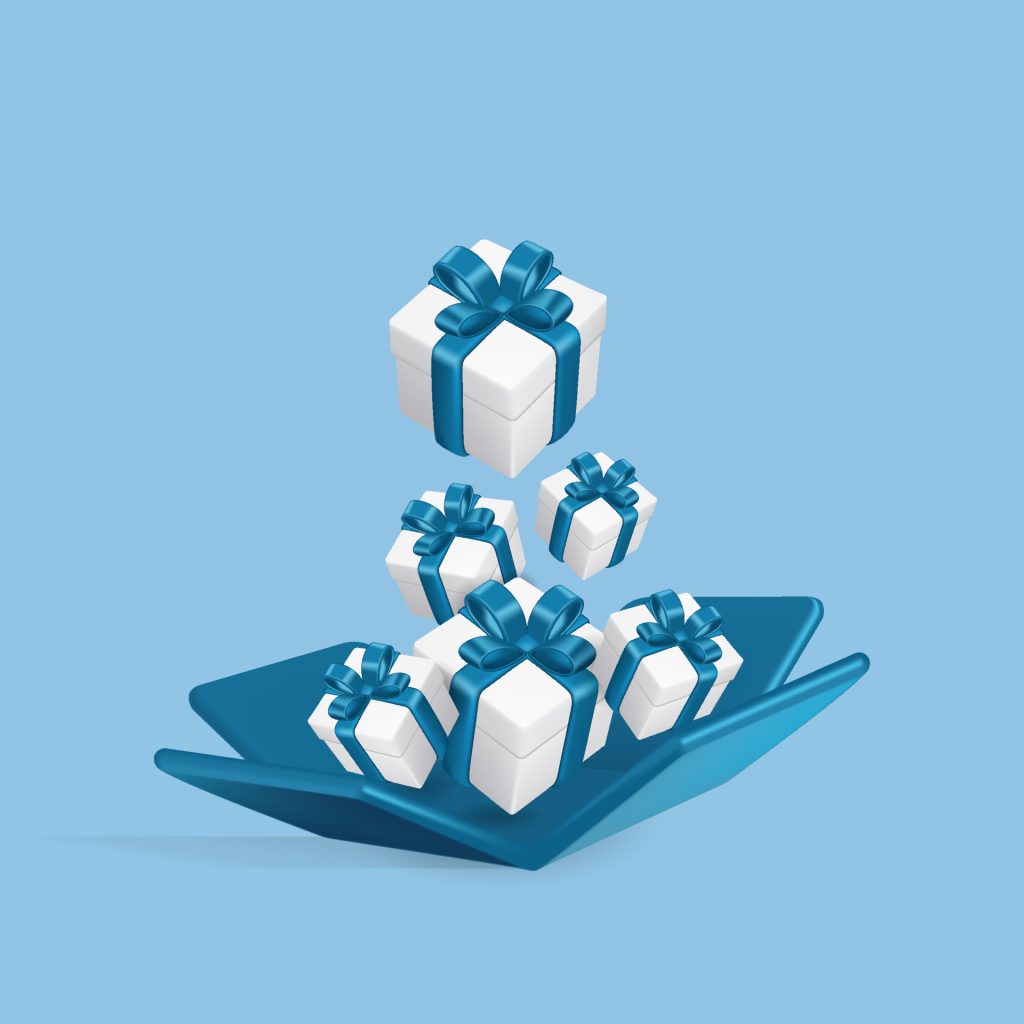 کمپین 1 vecteezy 3d gift box with blue ribbon vector 6605530