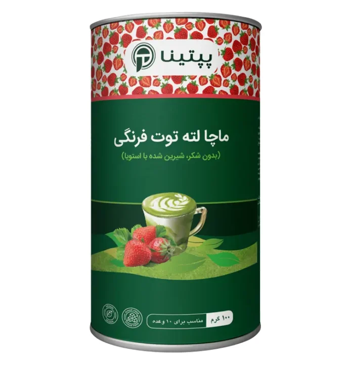 Peptina Matcha Latte Strawberry 100g MockUp fa 700x736 1